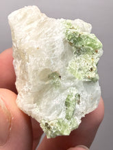Load image into Gallery viewer, Electric Green Diopside on Quartz – Collector Mineral Specimen (Gilgit-Baltistan) Pakistan
