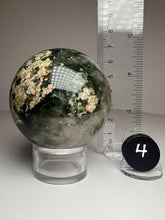 Load image into Gallery viewer, Pink Blossom Green Smoky Garden Quartz Sphere from Madagascar
