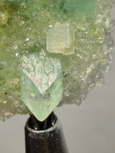 Load image into Gallery viewer, Luminous Mint Apophyllite with Glittering Druzy Sugar Quartz – India
