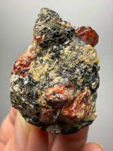 Load image into Gallery viewer, Naturally Faceted Zircon Crystal on Pegmatite–Biotite Matrix • Pakistan Mineral Specimen
