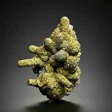 Load image into Gallery viewer, Chalcopyrite Botryoidal Stalactites on Calcite – Cabinet Specimen | Tongshankou Mine, Edong, Daye, Huangshi Prefecture, Hubei Province, China
