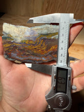 Load image into Gallery viewer, PREMIUM DISPLAY or LAPIDARY SLAB • Moroccan “Dream Landscape Jagate” (Purple, Teal, Red, Green, Red, Yellow &amp; Orange Moss Plume Agate + Jasper) Stone • Double Sided • High Atlas Mountains • Unpolished
