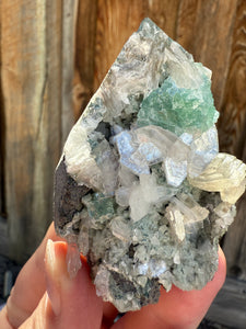 Mint Green (Disco Ball) Radial Apophyllite + White Heulandite • Maharashtra, India