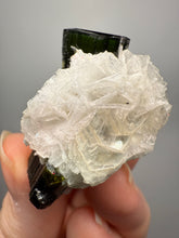 Load image into Gallery viewer, Dark Green Cap Stak Nala Tourmaline on Cleavelandite Matrix – Haramosh Mountains, Pakistan
