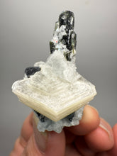 Load image into Gallery viewer, Blue and Dark Green Cap Stak Nala Tourmaline on Cleavelandite Matrix – Haramosh Mountains, Pakistan
