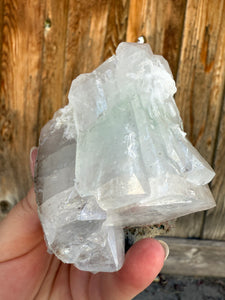 Mint Green Apophyllite w Red Phantoms • Maharashtra, India