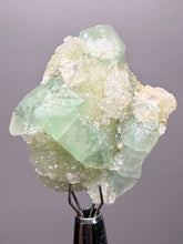 Load image into Gallery viewer, Luminous Mint Apophyllite with Glittering Druzy Sugar Quartz – India
