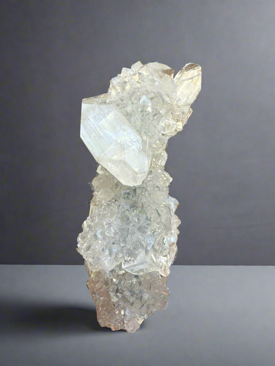 Clear Gem Apophyllite Encrusted Stalactite • Maharashtra, India