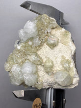 Load image into Gallery viewer, High-Grade Gemmy Green Apophyllite on White Stilbite  | Deccan Traps, Maharashtra, India
