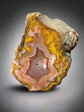 Load image into Gallery viewer, Rare Moroccan Pink &amp; Yellow Plume Agate Collected by Indigenous Nomads | Ancient Beauty from the Sahara
