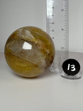 Load image into Gallery viewer, Dendrite Manganese Included Iron Oxide Quartz (Golden Healer) Sphere • RARE
