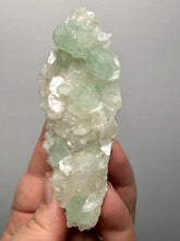 Load image into Gallery viewer, High-Grade Gemmy Green Apophyllite on White Stilbite  | Deccan Traps, Maharashtra, India
