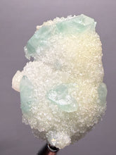 Load image into Gallery viewer, Luminous Mint Apophyllite with Glittering Druzy Sugar Quartz – India
