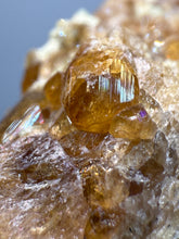 Load image into Gallery viewer, Hessonite Garnet Cluster on Matrix – Natural Collector Specimen from Pakistan | High-Grade Orange-Red Garnet Crystals
