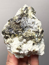 Load image into Gallery viewer, 3.8” New Find: Huanzala Mine Peru Sphalerite + Chalcopyrite + Apatite + Calcite + Quartz | Collector Display Specimen
