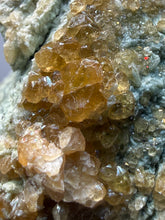 Load image into Gallery viewer, Hessonite Garnet Cluster on Matrix – Natural Collector Specimen from Pakistan | High-Grade Orange-Red Garnet Crystals
