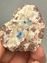 Load image into Gallery viewer, Rare Electric Blue Pentagonite &amp; Cavansite on Druzy Matrix | Collector Mineral Specimen | Wagholi Quarry, India

