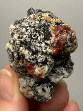 Load image into Gallery viewer, Naturally Faceted Zircon Crystal on Pegmatite–Biotite Matrix • Pakistan Mineral Specimen
