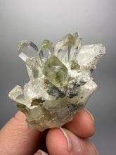 Load image into Gallery viewer, Chlorite-Included Faden Quartz Cluster (Green Phantom Quartz) | Pakistan Mineral Specimen
