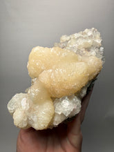 Load image into Gallery viewer, BIG Pearl &amp; Pink Stilbite Flower Crystals w Clear Apophyllite | Maharashtra, India | Collector Display Specimen
