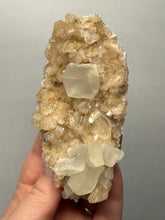Load image into Gallery viewer, Rare Druzy Golden Diamond Calcite &amp; Pink Huelandite Matrix — Maharashtra, India | Collector Cabinet Specimen
