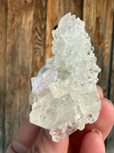 Clear Gem Apophyllite + Pink Stilbite Cluster • Maharashtra, India