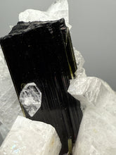 Load image into Gallery viewer, Dark Green Cap Stak Nala Tourmaline on Cleavelandite Matrix – Haramosh Mountains, Pakistan
