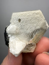 Load image into Gallery viewer, Dark Green Cap Stak Nala Tourmaline on Cleavelandite Matrix – Haramosh Mountains, Pakistan
