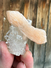 Load image into Gallery viewer, Clear Gem Apophyllite Encrusted Stalactite + Pink Stilbite Cluster • Maharashtra, India
