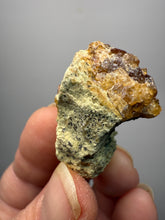 Load image into Gallery viewer, Hessonite Garnet Cluster on Matrix – Natural Collector Specimen from Pakistan | High-Grade Orange-Red Garnet Crystals

