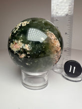 Load image into Gallery viewer, Pink Blossom Green Smoky Garden Quartz Sphere from Madagascar
