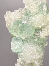 Load image into Gallery viewer, Luminous Mint Apophyllite with Glittering Druzy Sugar Quartz – India
