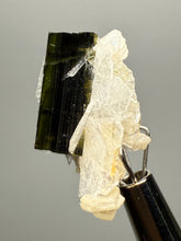 Load image into Gallery viewer, Dark Green Cap Stak Nala Tourmaline with Cleavelandite Flower – Haramosh Mountains, Pakistan | Thumbnail Specimen
