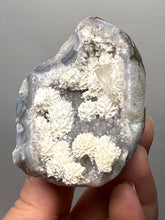 Load image into Gallery viewer, Mordenite with Optical Calcite on Druzy Chalcedony | Mineral Cabinet Specimen | Deccan Traps, India
