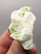 Load image into Gallery viewer, Electric Green Diopside on Quartz – Collector Mineral Specimen (Gilgit-Baltistan) Pakistan
