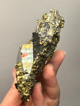 Load image into Gallery viewer, 4” New Find: Huanzala Mine Peru Sphalerite + Chalcopyrite + Apatite + Calcite + Quartz | Collector Display Specimen
