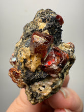 Load image into Gallery viewer, Naturally Faceted Zircon Crystal on Pegmatite–Biotite Matrix • Pakistan Mineral Specimen
