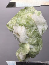 Load image into Gallery viewer, Electric Green Diopside on Quartz – Collector Mineral Specimen (Gilgit-Baltistan) Pakistan
