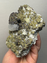 Load image into Gallery viewer, 4.8” New Find: Huanzala Mine Peru Sphalerite + Chalcopyrite + Apatite + Calcite + Quartz | Collector Display Specimen
