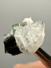 Load image into Gallery viewer, Blue Cap Dark Green Stak Nala Tourmaline and Cleavelandite – Haramosh Mountains, Pakistan | Thumbnail Specimen
