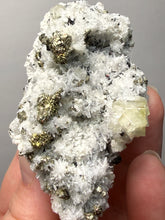 Load image into Gallery viewer, 2.7” New Find: Huanzala Mine Peru Sphalerite + Chalcopyrite + Apatite + Calcite + Quartz | Collector Display Specimen
