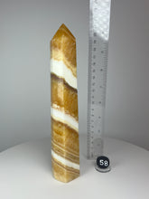 Load image into Gallery viewer, Coco Mango Onyx Calcite Obelisk Tower
