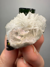 Load image into Gallery viewer, Dark Green Cap Stak Nala Tourmaline on Cleavelandite Matrix – Haramosh Mountains, Pakistan
