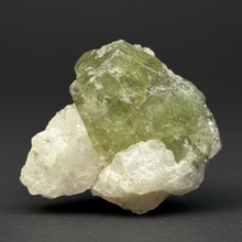 Load image into Gallery viewer, Electric Green Diopside on Quartz – Collector Mineral Specimen (Gilgit-Baltistan) Pakistan
