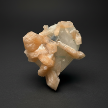 Load image into Gallery viewer, Pink Stilbite with Druzy Frosted Optical Calcite — India Zeolite Specimen

