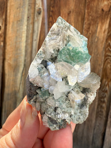 Mint Green (Disco Ball) Radial Apophyllite + White Heulandite • Maharashtra, India