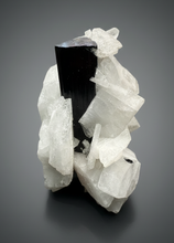 Load image into Gallery viewer, Dark Green Cap Stak Nala Tourmaline with Cleavelandite Matrix – Haramosh Mountains, Pakistan

