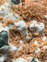 Load image into Gallery viewer, Peach Druzy Heulandite on Matrix – India | Rare Peach Crystal Mineral Specimen for Collectors &amp; Display
