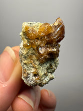 Load image into Gallery viewer, Hessonite Garnet Cluster on Matrix – Natural Collector Specimen from Pakistan | High-Grade Orange-Red Garnet Crystals
