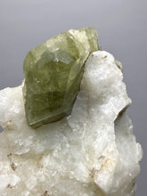 Load image into Gallery viewer, Electric Green Diopside on Quartz – Collector Mineral Specimen (Gilgit-Baltistan) Pakistan
